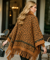 Poncho Feminino Inverno com Gola de Pelo Luxuosa | Lolita